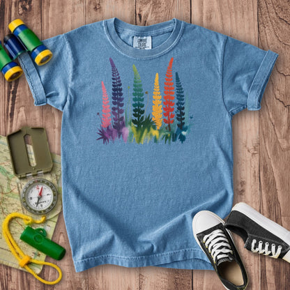 Watercolor Lupine Kids Cotton T-Shirt