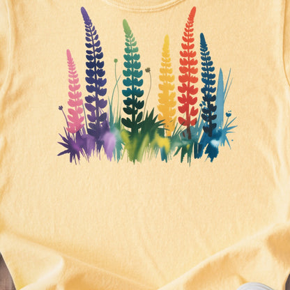 Watercolor Lupine Kids Cotton T-Shirt