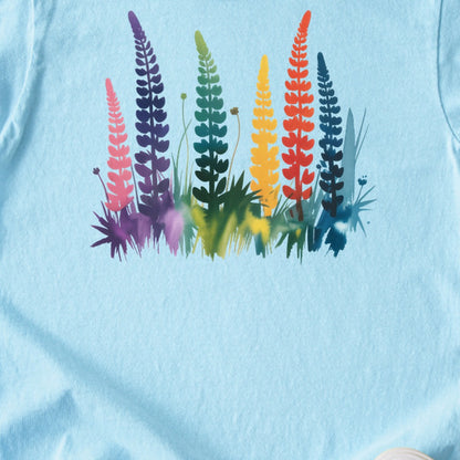 Watercolor Lupine Kids Cotton T-Shirt