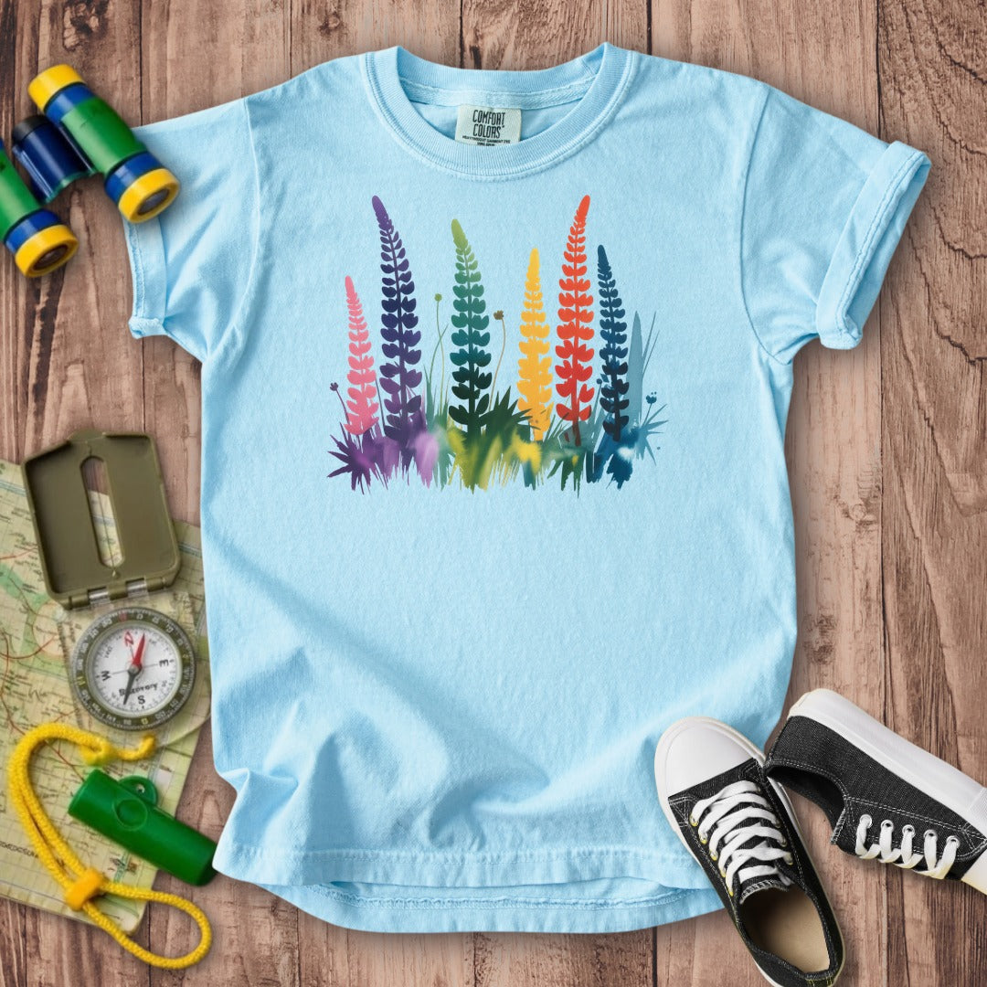 Watercolor Lupine Kids Cotton T-Shirt