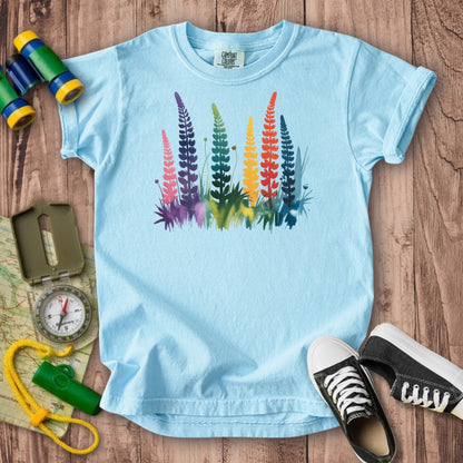 Watercolor Lupine Kids Cotton T-Shirt
