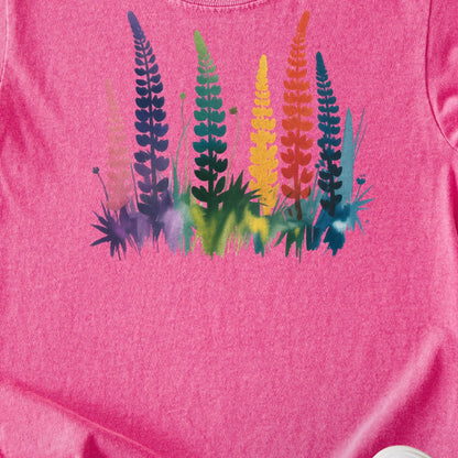 Watercolor Lupine Kids Cotton T-Shirt