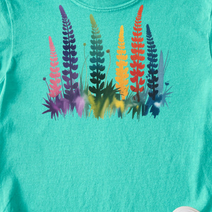 Watercolor Lupine Kids Cotton T-Shirt