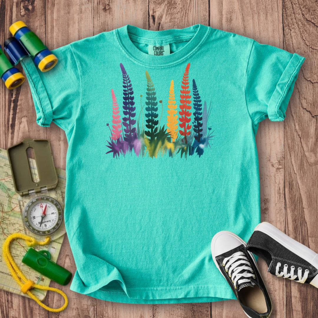 Watercolor Lupine Kids Cotton T-Shirt
