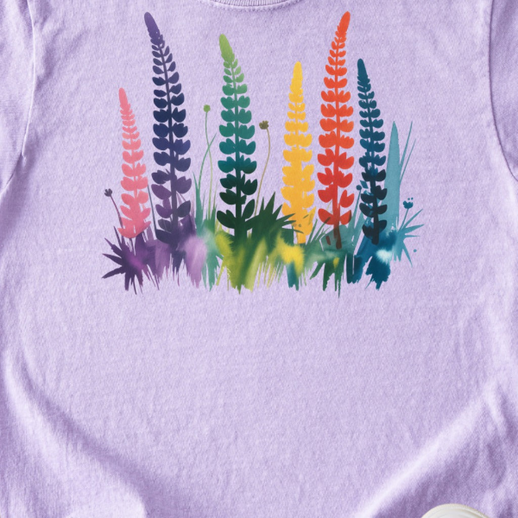Watercolor Lupine Kids Cotton T-Shirt