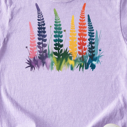 Watercolor Lupine Kids Cotton T-Shirt