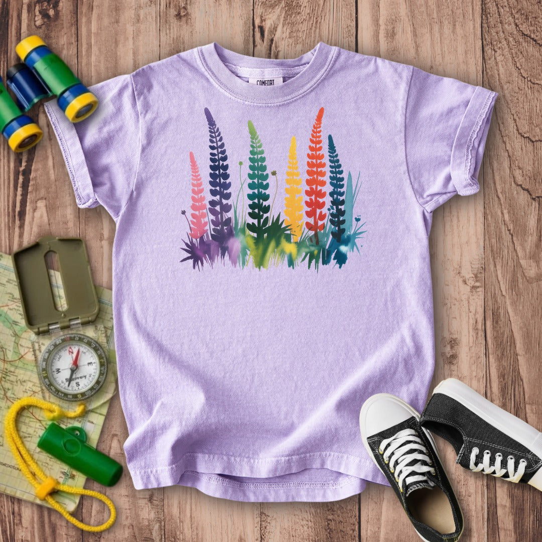 Watercolor Lupine Kids Cotton T-Shirt