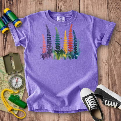 Watercolor Lupine Kids Cotton T-Shirt