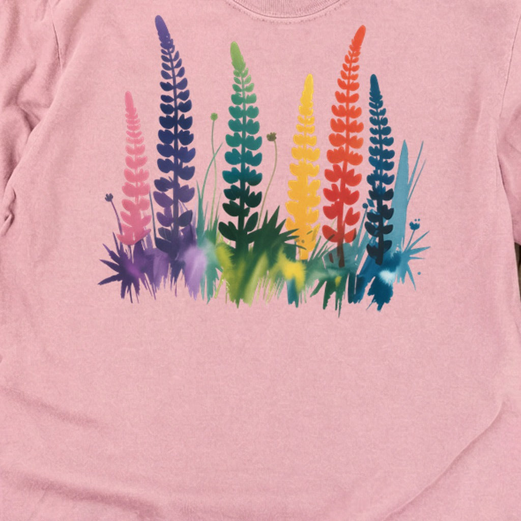 Watercolor Lupine Cotton Long Sleeve