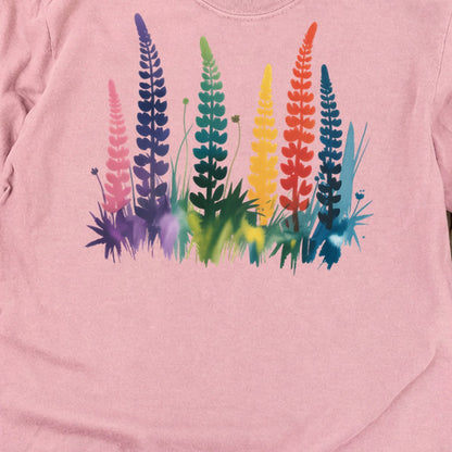 Watercolor Lupine Cotton Long Sleeve