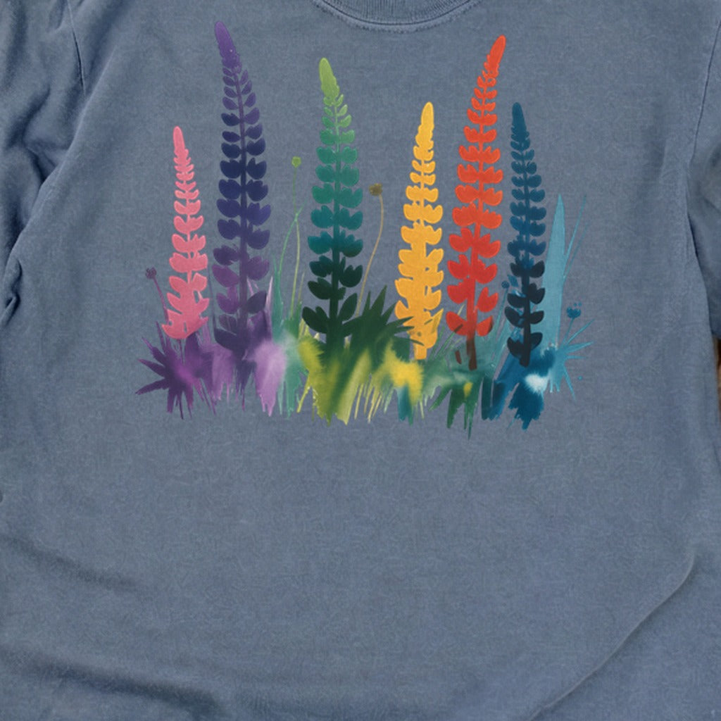 Watercolor Lupine Cotton Long Sleeve