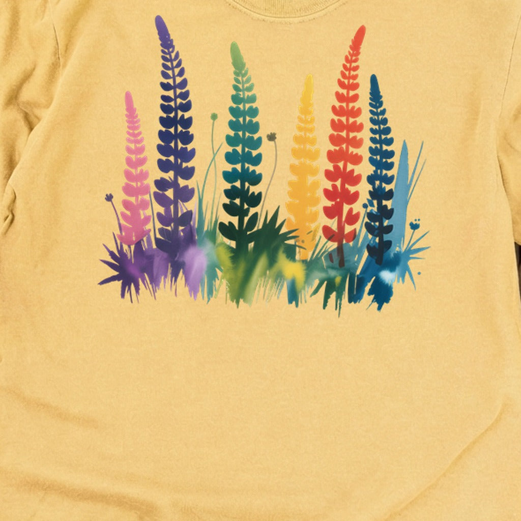 Watercolor Lupine Cotton Long Sleeve