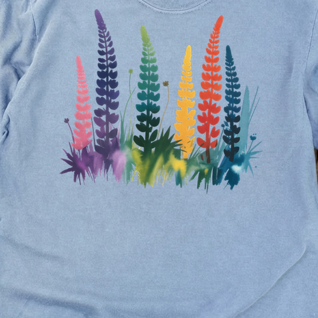 Watercolor Lupine Cotton Long Sleeve