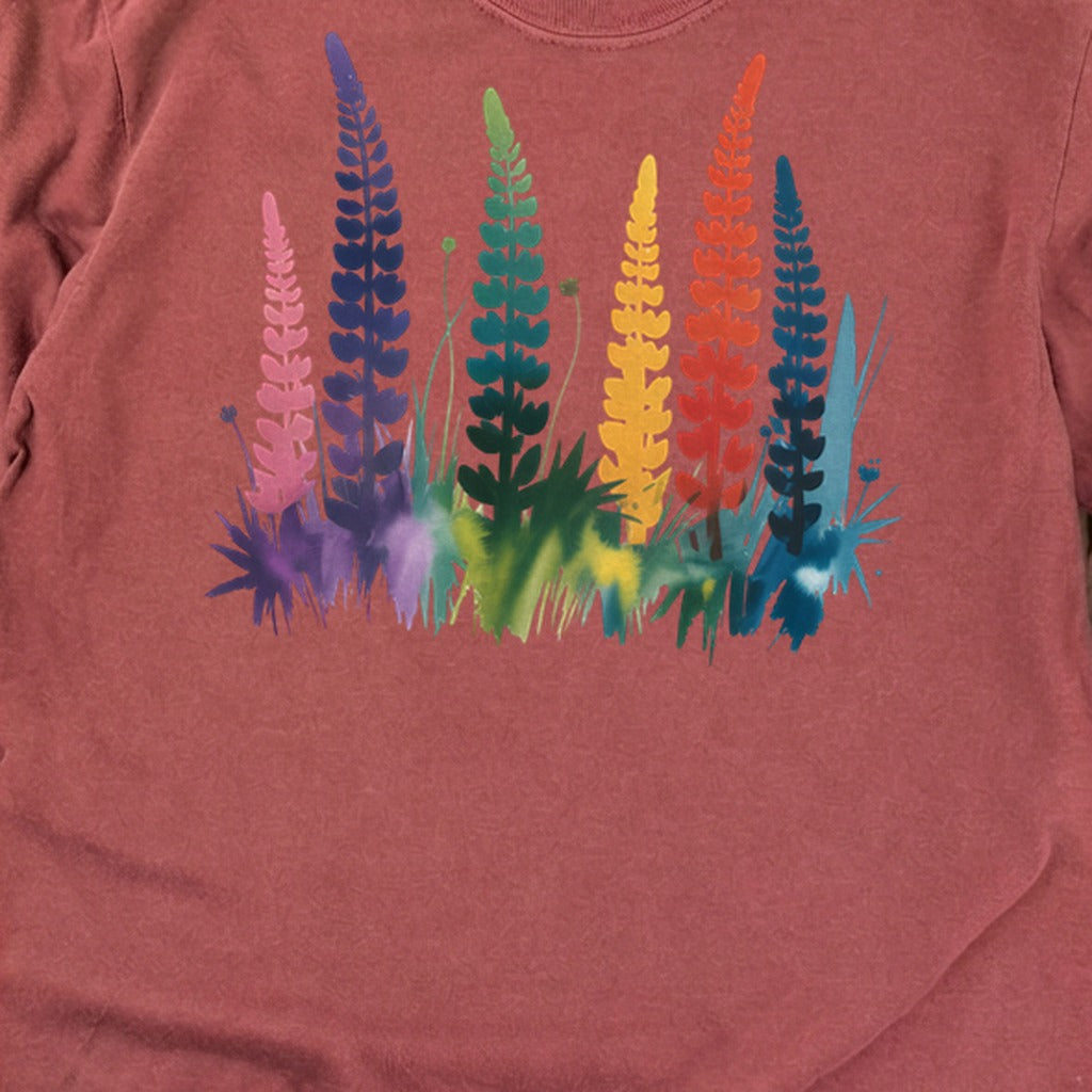 Watercolor Lupine Cotton Long Sleeve