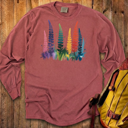 Watercolor Lupine Cotton Long Sleeve
