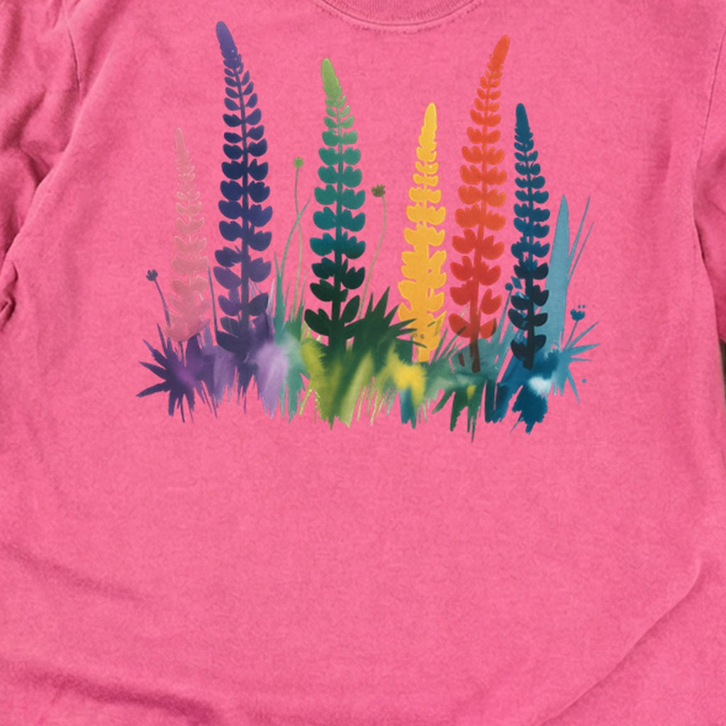 Watercolor Lupine Cotton Long Sleeve