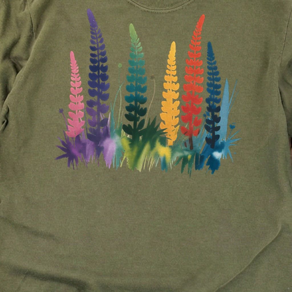 Watercolor Lupine Cotton Long Sleeve