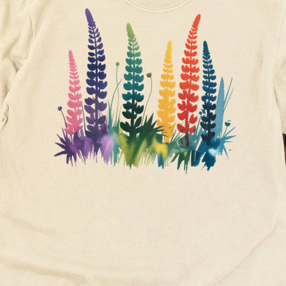 Watercolor Lupine Cotton Long Sleeve