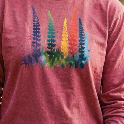 Watercolor Lupine Cotton Long Sleeve