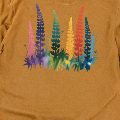 Watercolor Lupine Cotton Long Sleeve