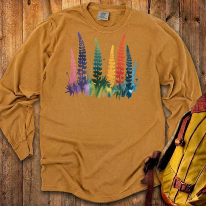 Watercolor Lupine Cotton Long Sleeve