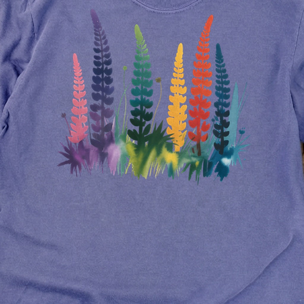 Watercolor Lupine Cotton Long Sleeve