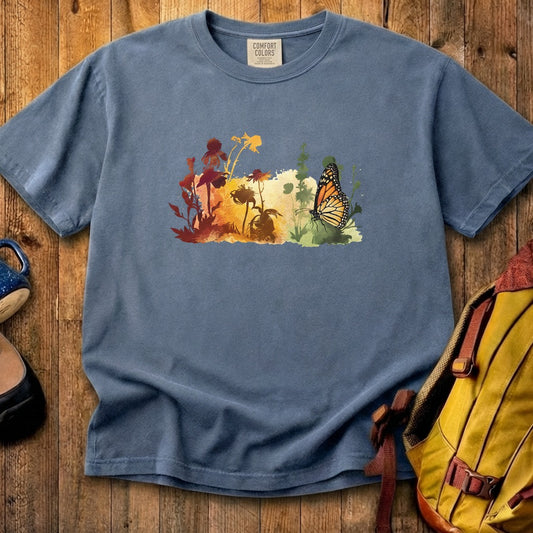 Watercolor Monarch Meadow Cotton T-Shirt