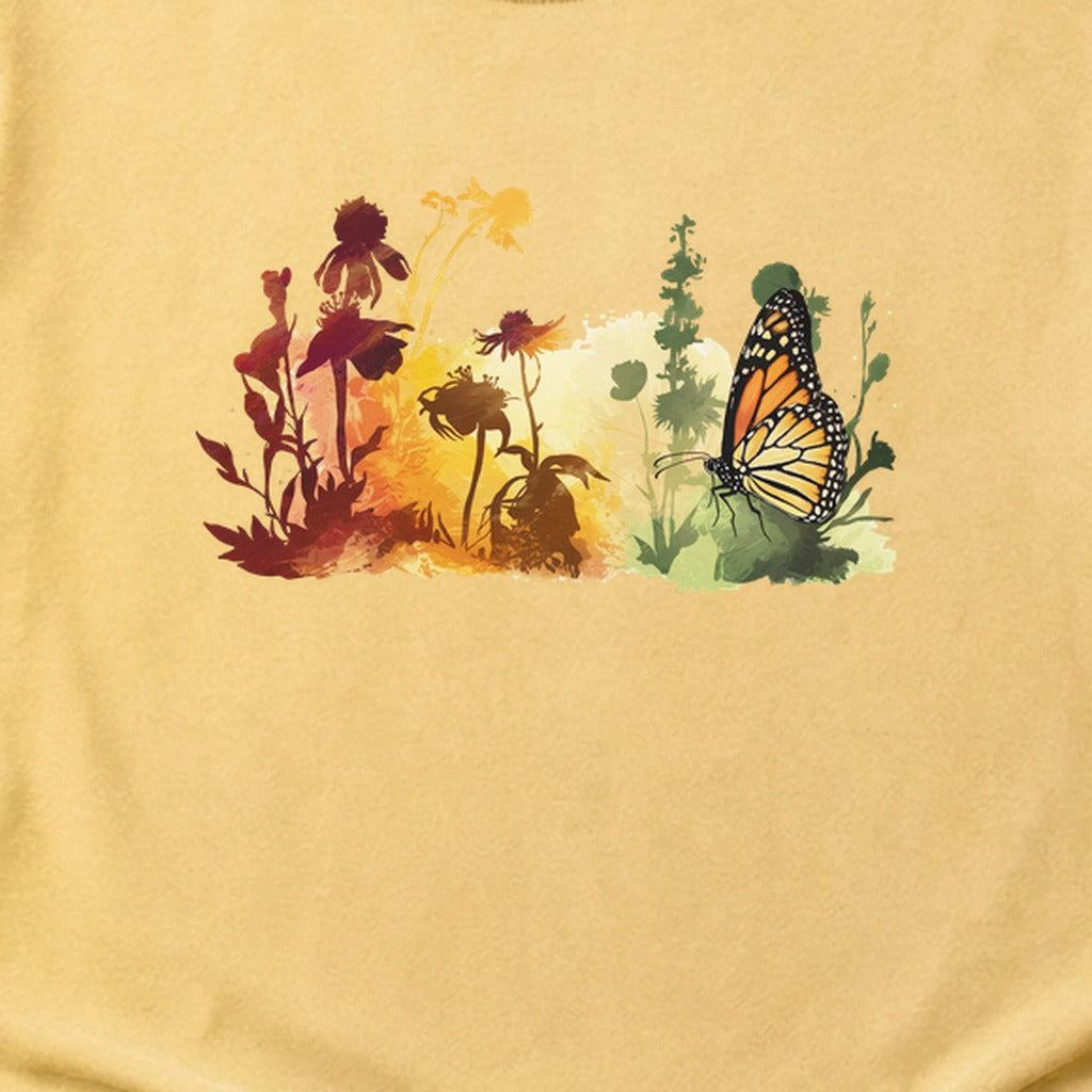 Watercolor Monarch Meadow Cotton T-Shirt