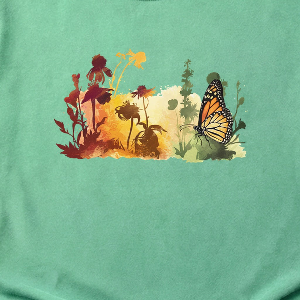 Watercolor Monarch Meadow Cotton T-Shirt