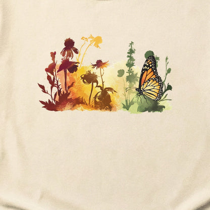 Watercolor Monarch Meadow Cotton T-Shirt