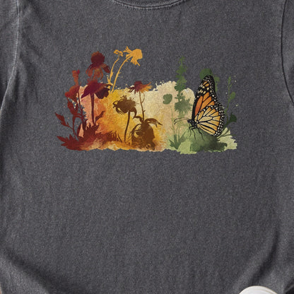 Watercolor Monarch Meadow Kids Cotton T-Shirt