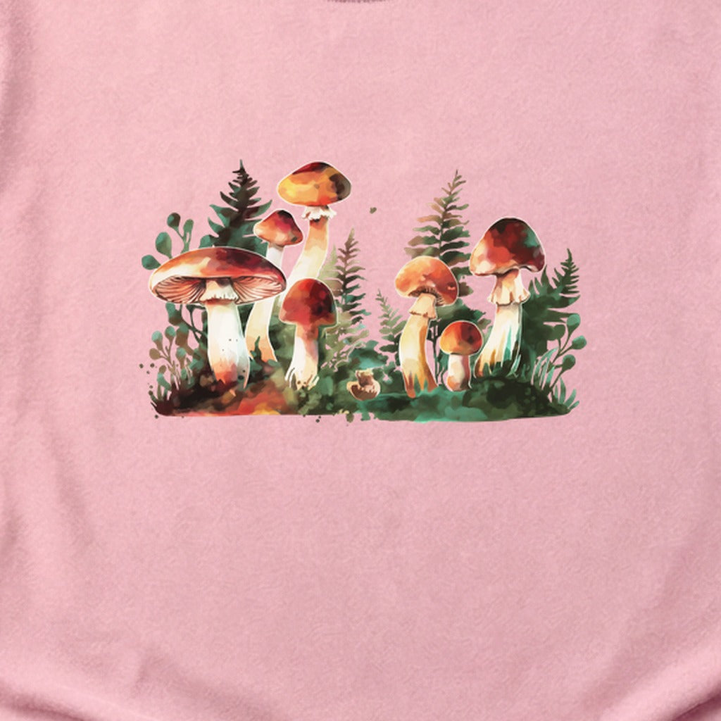 Watercolor Mushroom Patch Cotton T-Shirt