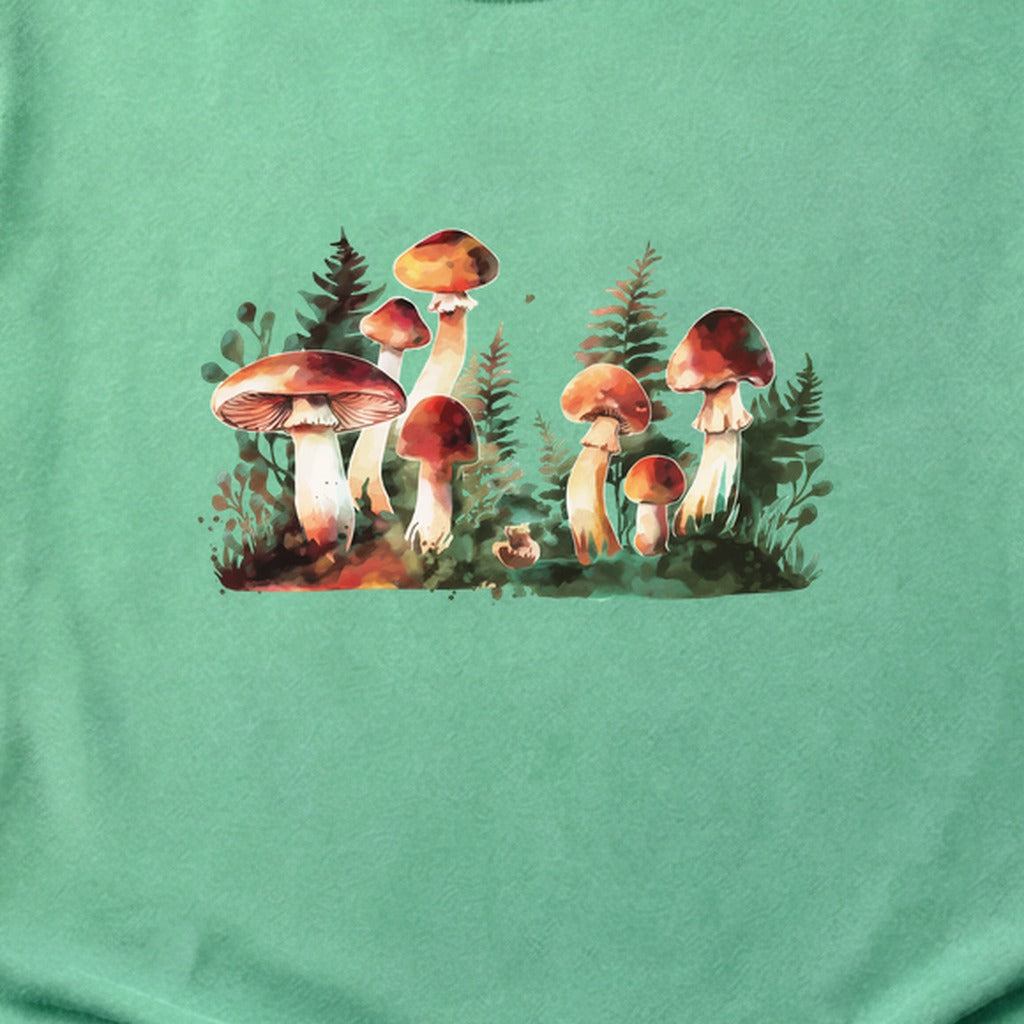 Watercolor Mushroom Patch Cotton T-Shirt