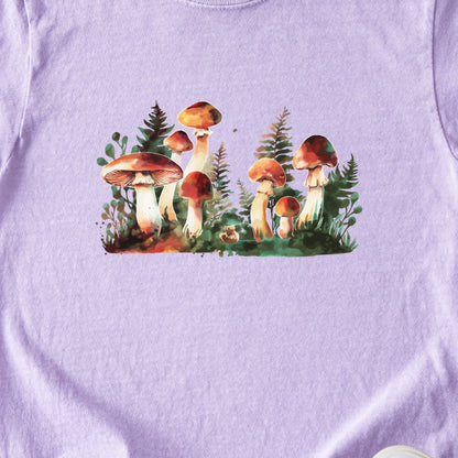 Watercolor Mushroom Patch Kids Cotton T-Shirt