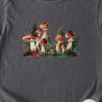 Watercolor Mushroom Patch Kids Cotton T-Shirt