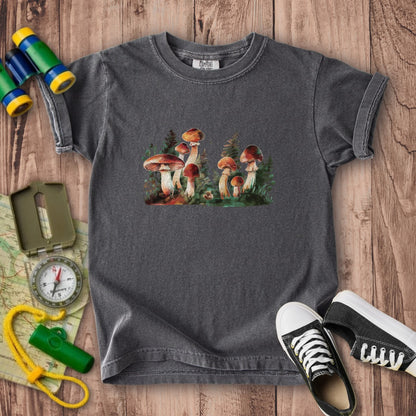 Watercolor Mushroom Patch Kids Cotton T-Shirt