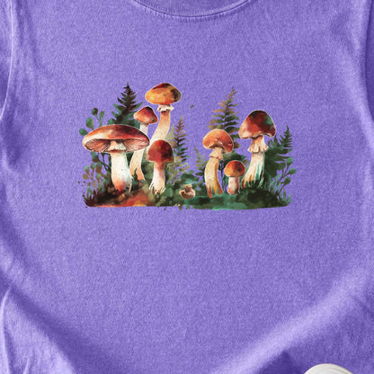 Watercolor Mushroom Patch Kids Cotton T-Shirt