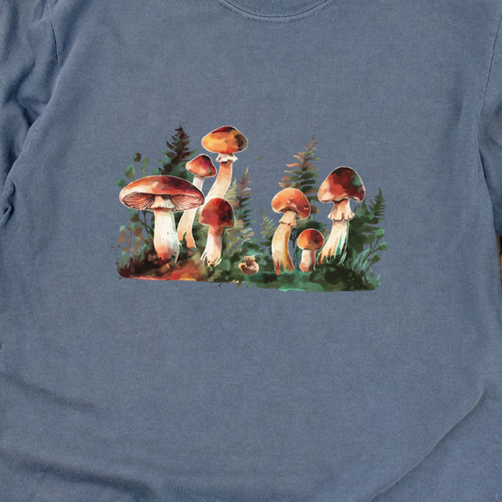 Watercolor Mushroom Patch Cotton Long Sleeve