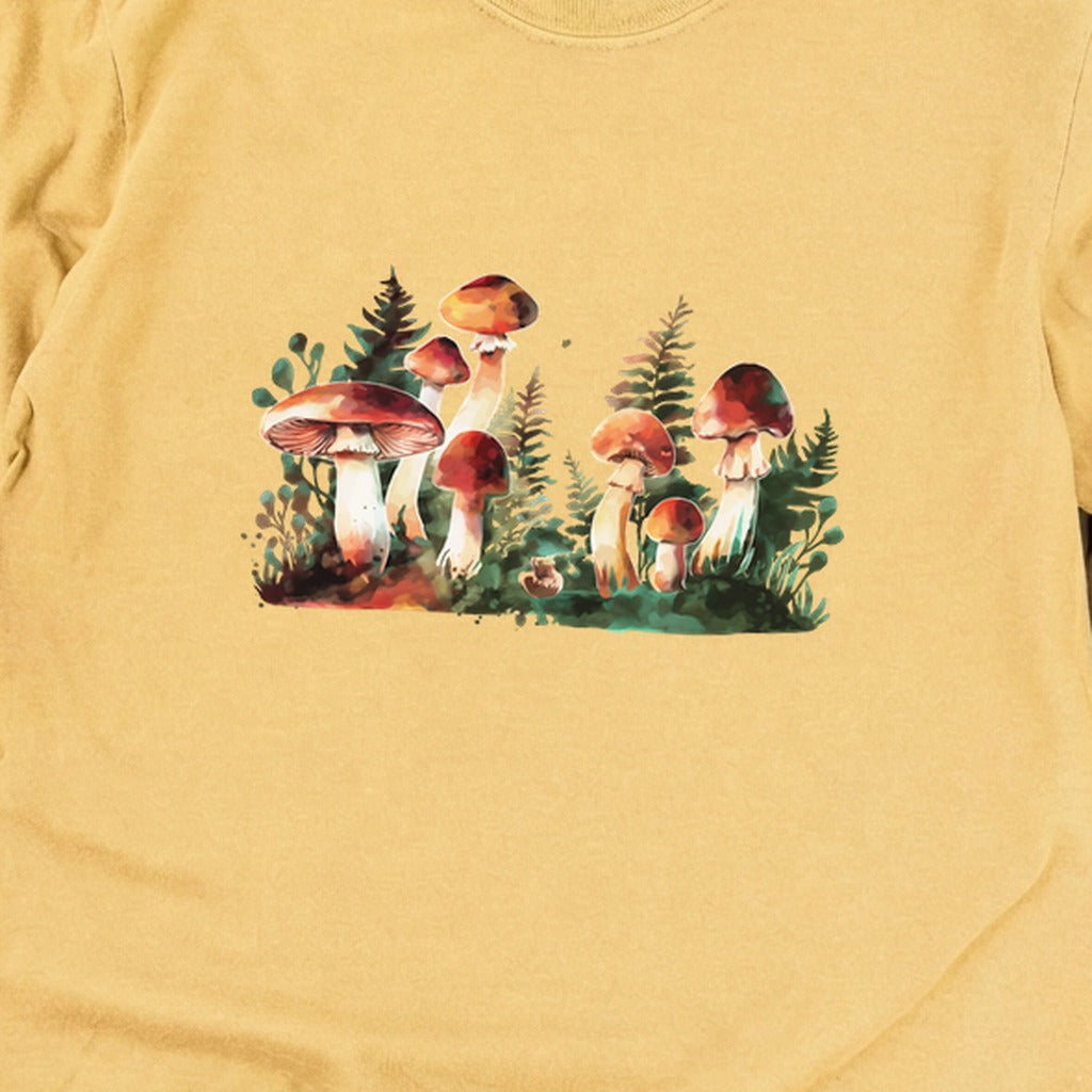 Watercolor Mushroom Patch Cotton Long Sleeve