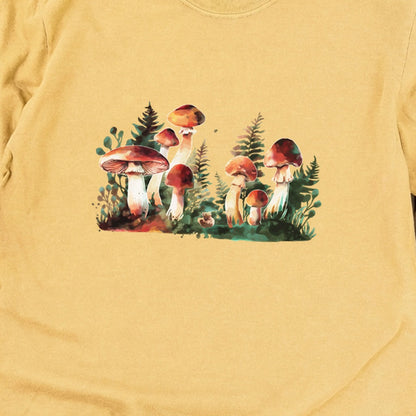 Watercolor Mushroom Patch Cotton Long Sleeve