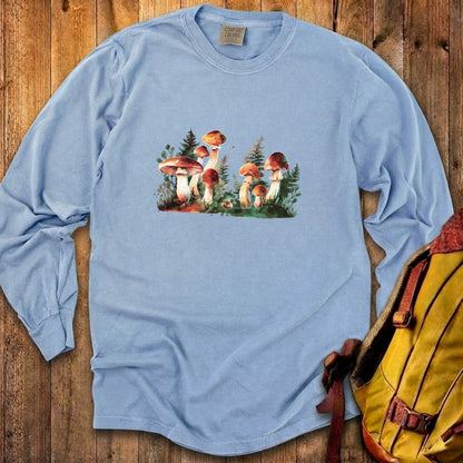 Watercolor Mushroom Patch Cotton Long Sleeve