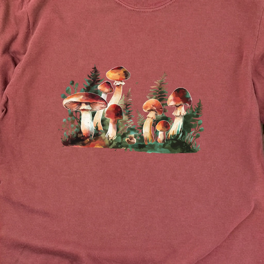 Watercolor Mushroom Patch Cotton Long Sleeve