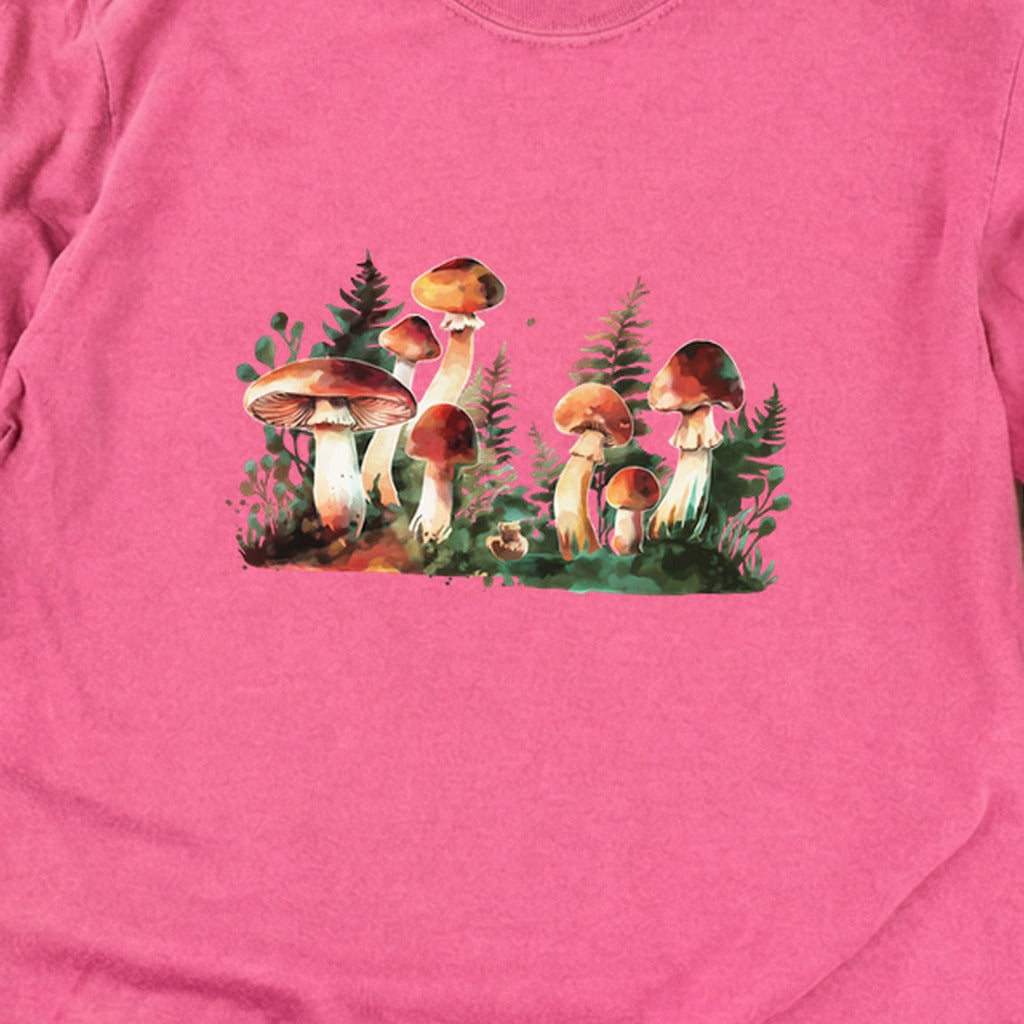Watercolor Mushroom Patch Cotton Long Sleeve