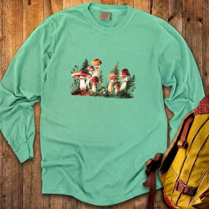 Watercolor Mushroom Patch Cotton Long Sleeve
