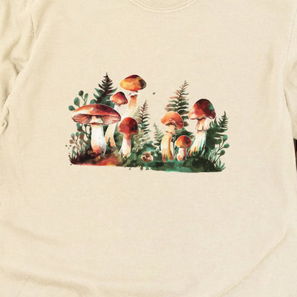 Watercolor Mushroom Patch Cotton Long Sleeve