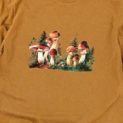 Watercolor Mushroom Patch Cotton Long Sleeve