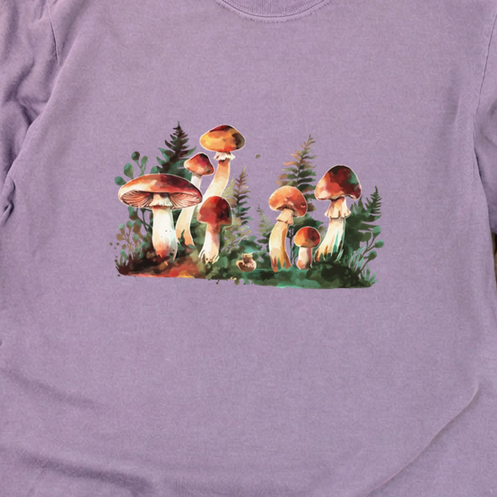 Watercolor Mushroom Patch Cotton Long Sleeve