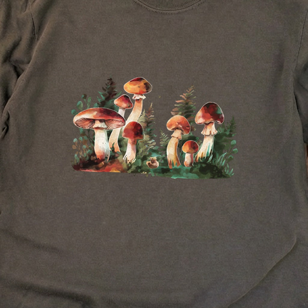 Watercolor Mushroom Patch Cotton Long Sleeve
