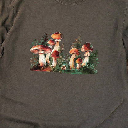 Watercolor Mushroom Patch Cotton Long Sleeve