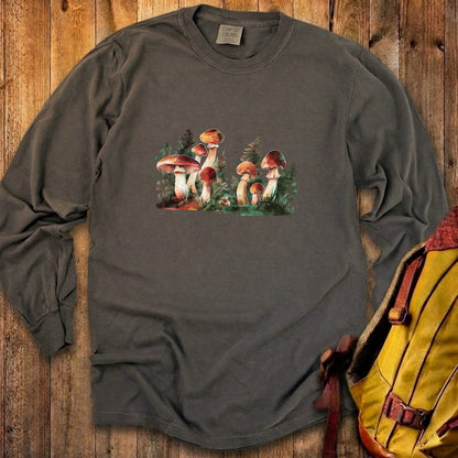 Watercolor Mushroom Patch Cotton Long Sleeve